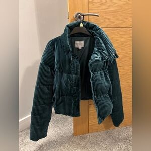 Teal Corduroy Puffer Jacket